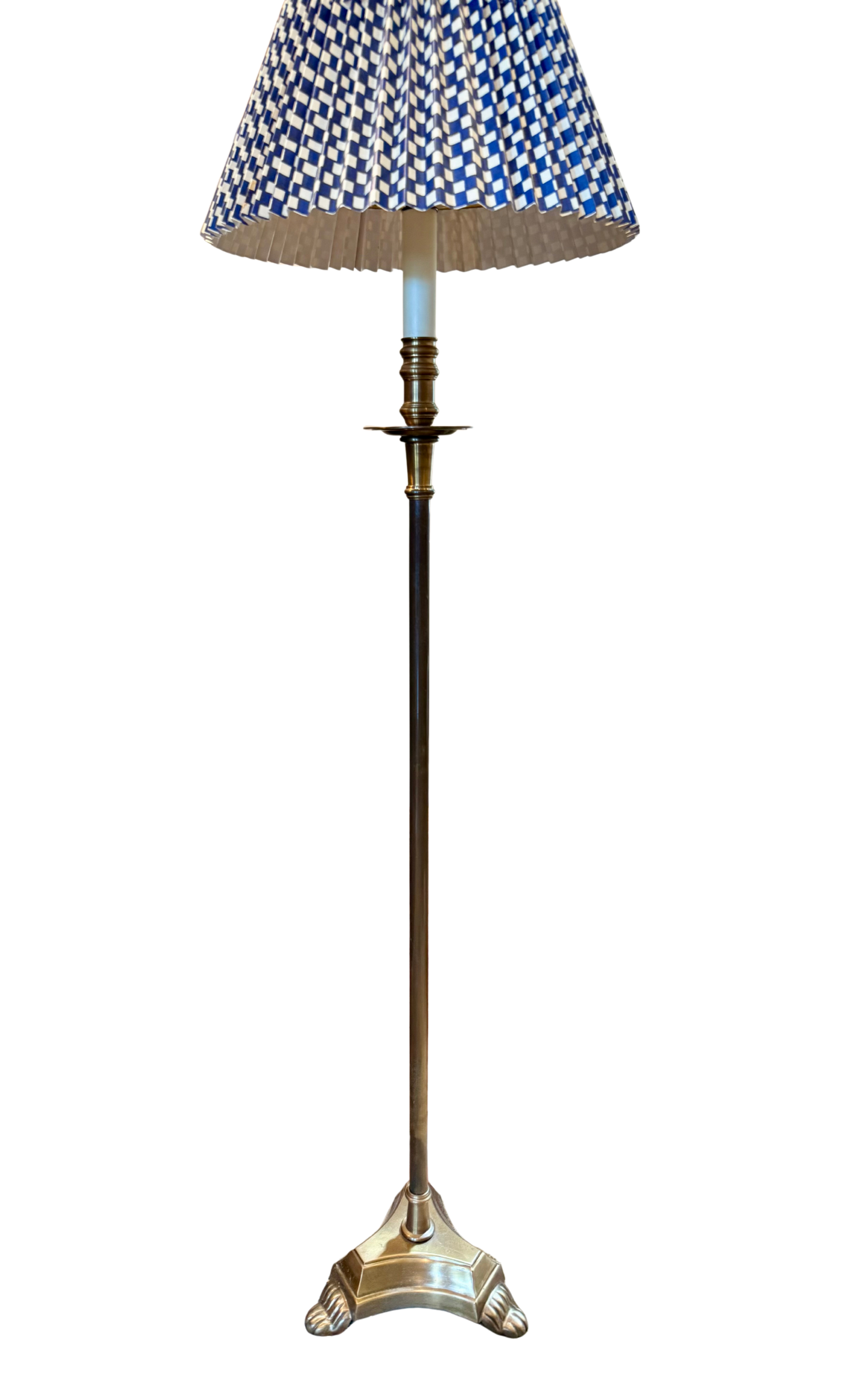 Vintage Solid Brass Floor Lamp with Claw Feet – Classic Neoclassical Style