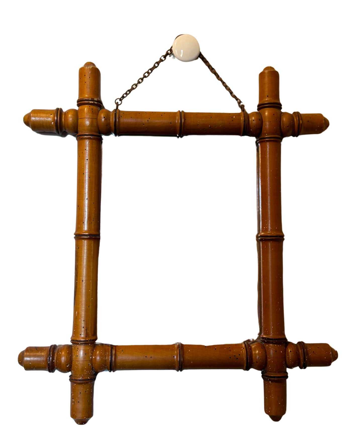 French Faux Bamboo Mirror – c. 1880s–1890s