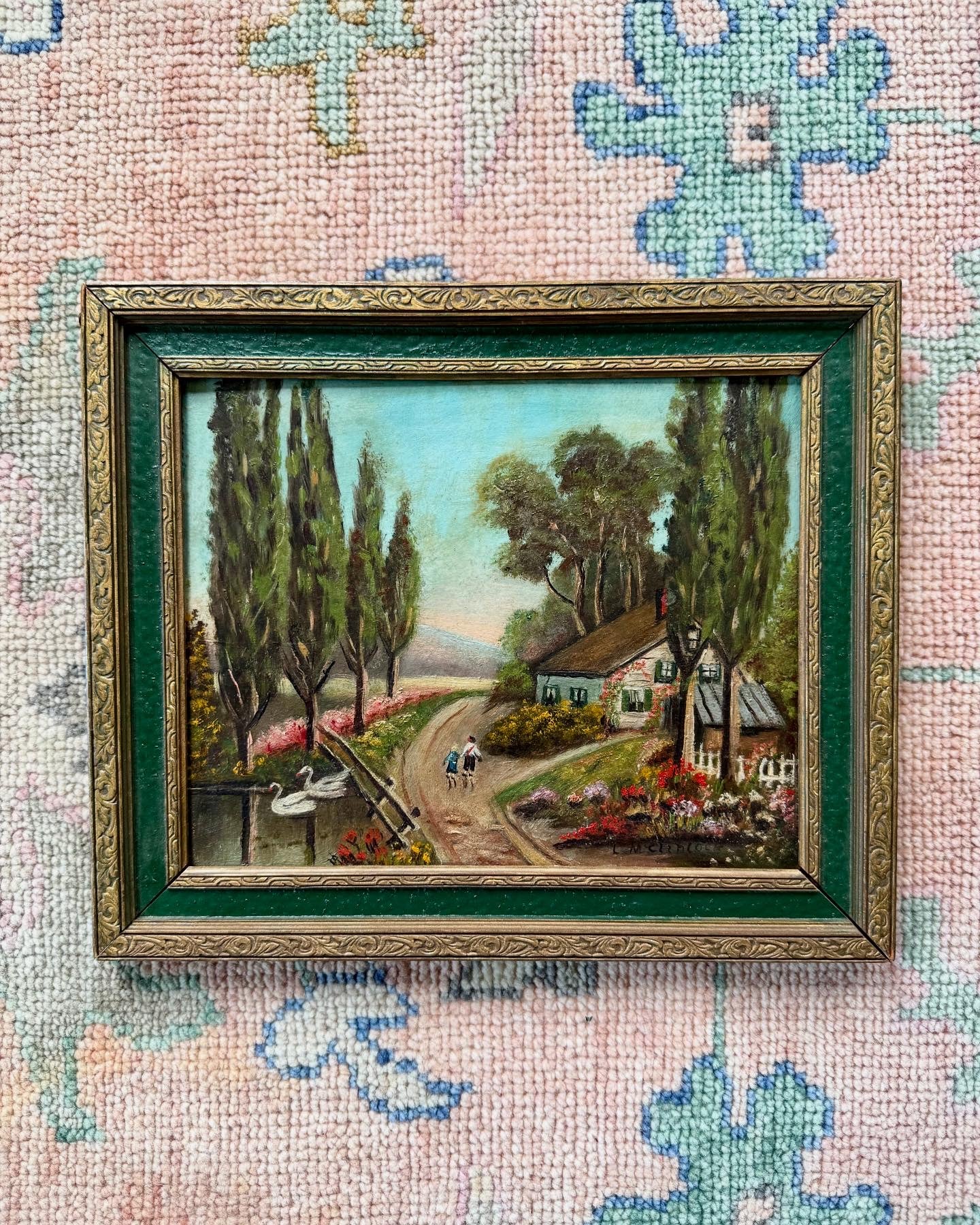 Lincoln Country Scene – 1930s Oil on Board