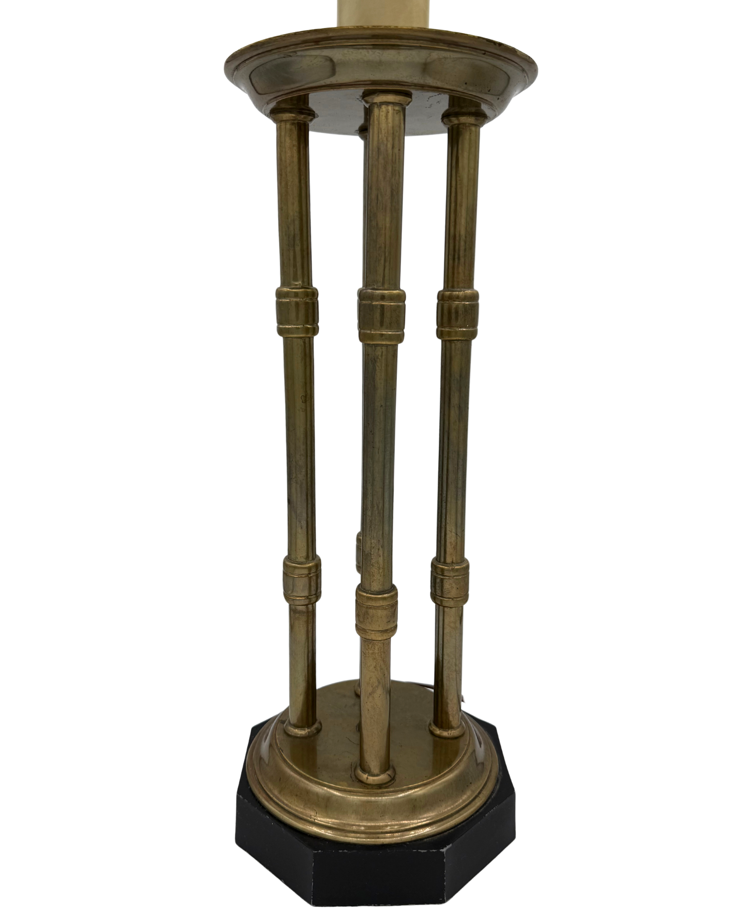 Tall Faux Bamboo Brass Table Lamp – Hollywood Regency Style