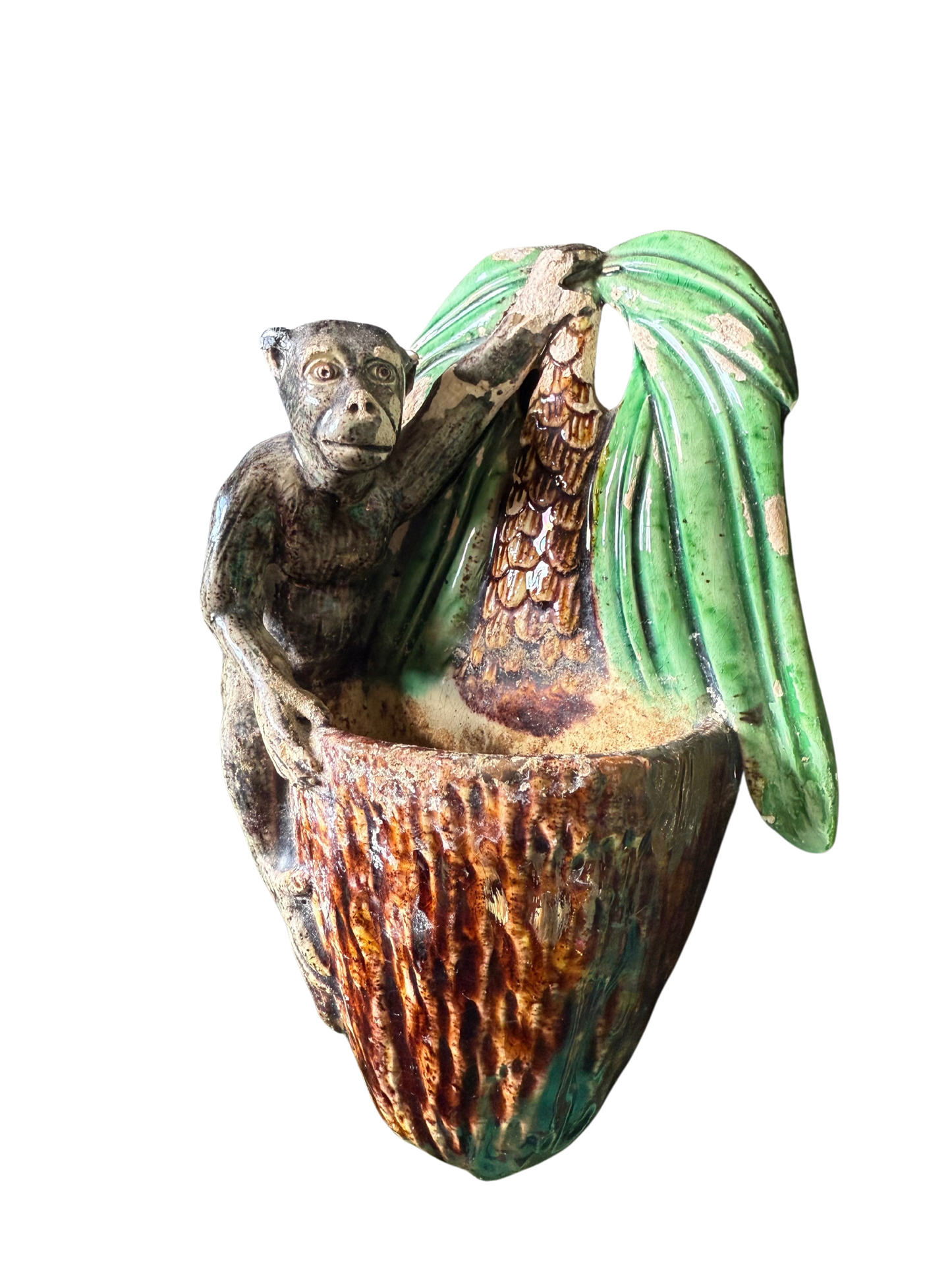 Palissy style Portuguese Majolica Wall Pocket – Manuel Mafra (c. 1865–1887)