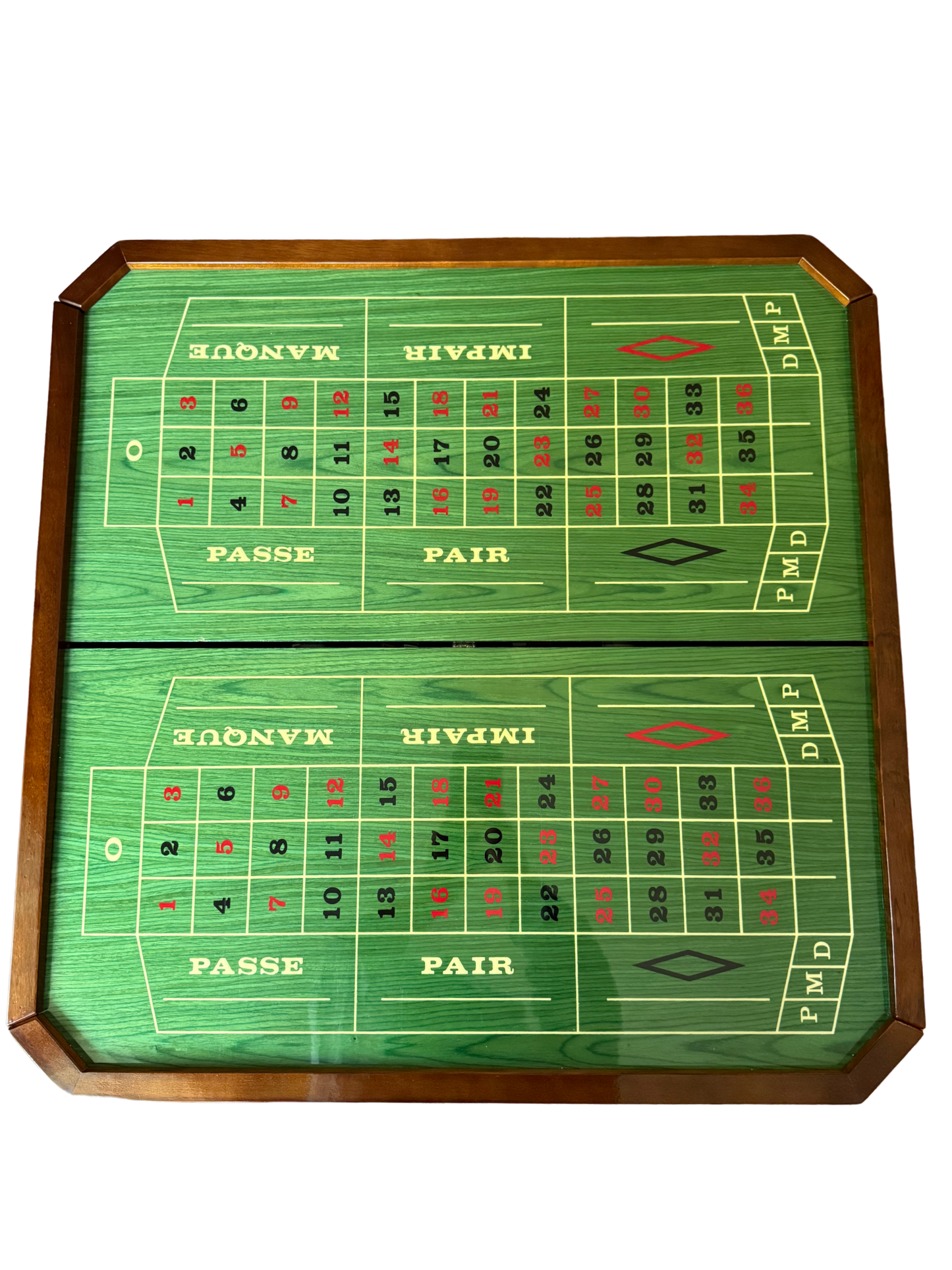 Vintage 1970s Italian Marquetry Game Table & Chairs – Chess, Roulette & Backgammon