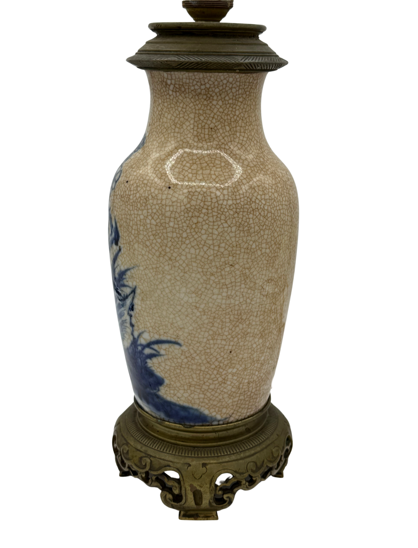 Antique French Blue and White Chinese-Style Table Lamp