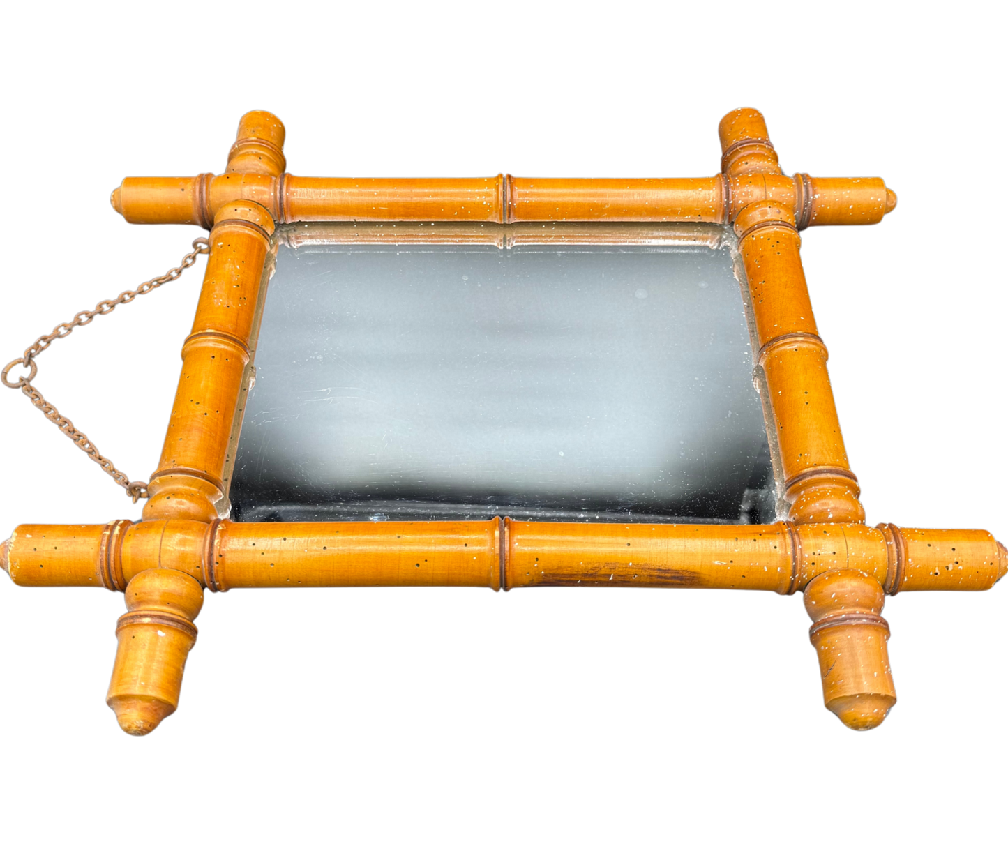 French Faux Bamboo Mirror – c. 1880s–1890s