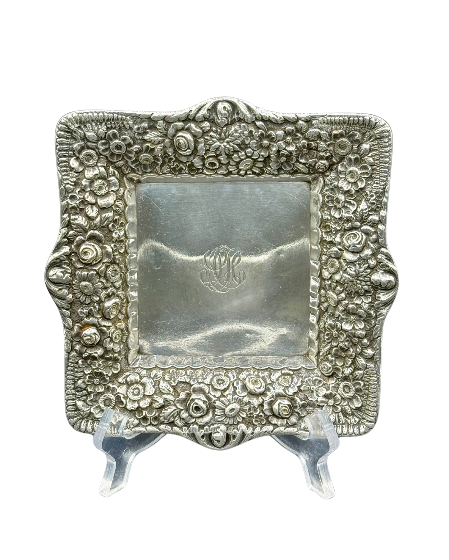 Tiffany & Co. Crystal Decanter + Sterling Silver Tray Set — c. 1870–1891