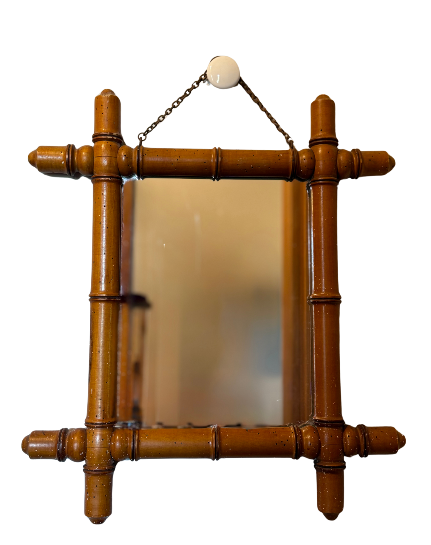 French Faux Bamboo Mirror – c. 1880s–1890s