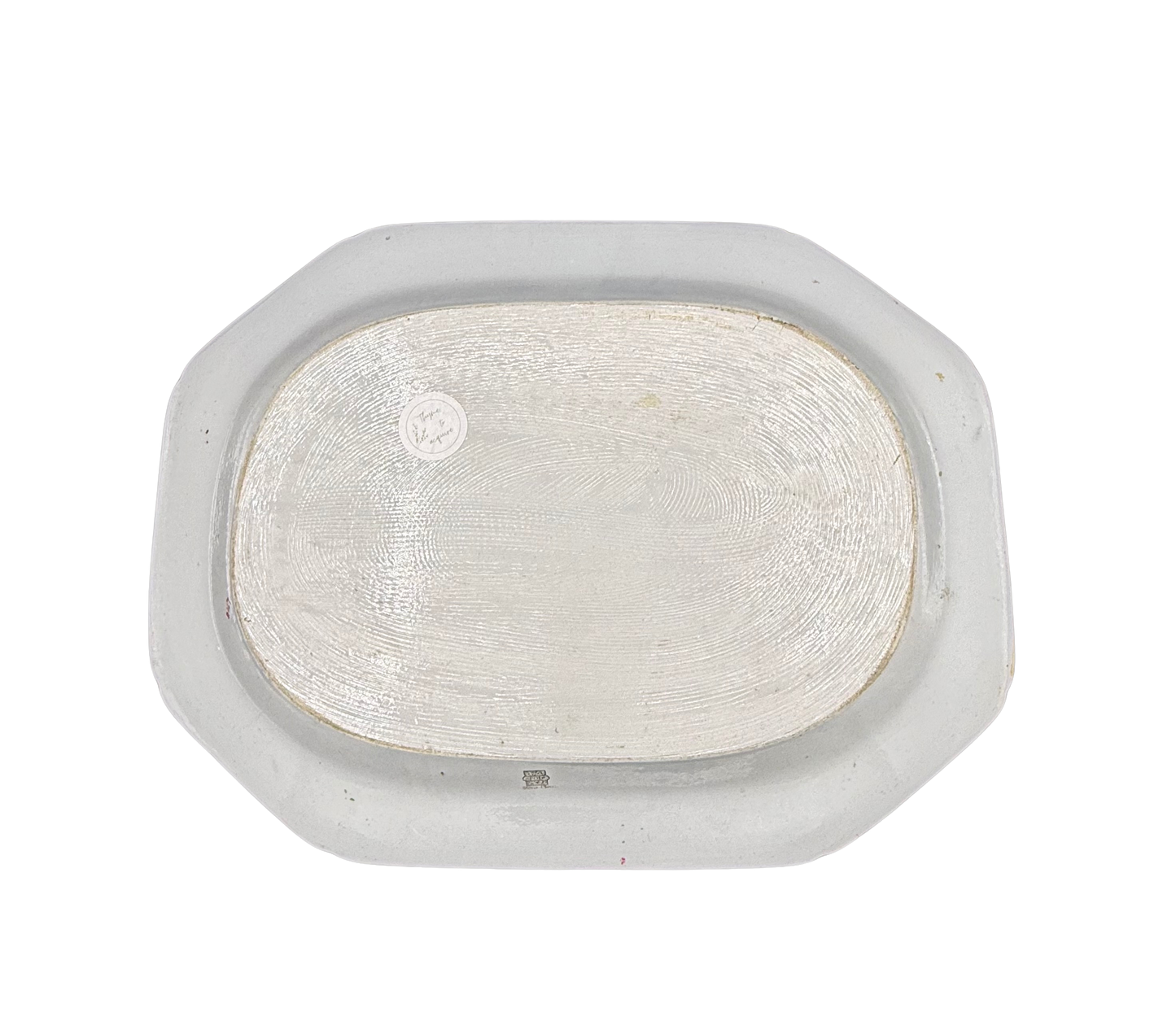 Bottom view of antique octagonal Spode Stone China platter with printed and impressed marks.