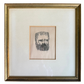 Framed signed wood engraving by Leonard Baskin titled Portrait of Edward Calvert (1956), edition 34 of 235, professionally matted and framed in a gold wood frame.