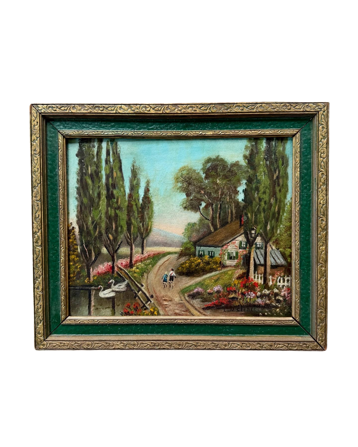 Lincoln Country Scene – 1930s Oil on Board