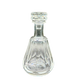 Straight-on view of Baccarat French crystal decanter with bold vertical panel cuts and faceted stopper, Talleyrand pattern