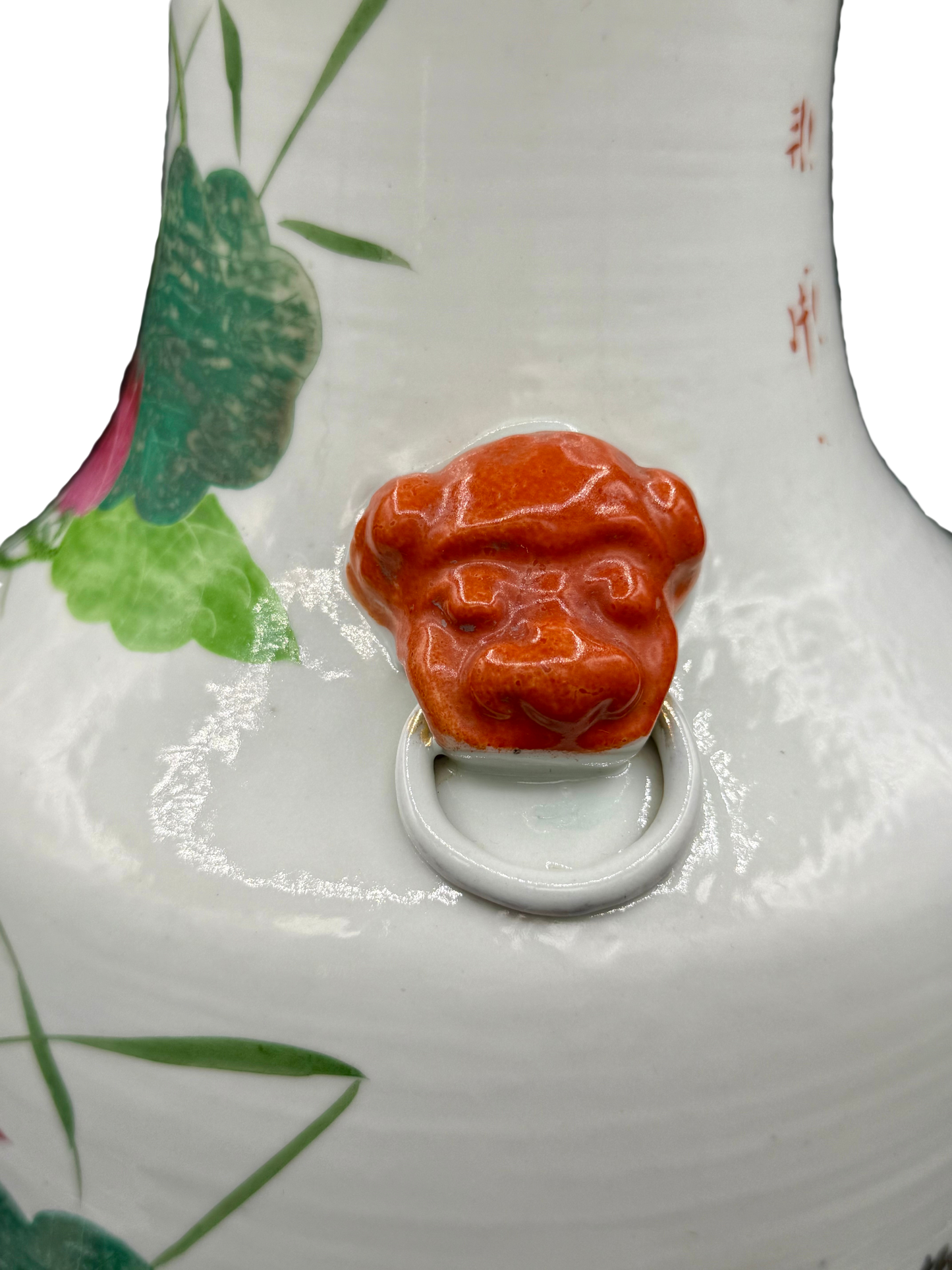Qing Dynasty Porcelain Temple Vase with Lotus Motif – 19"