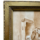 Antique European Tavern Painting on Tile – Signed Mathilde Brunol, 1894