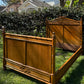 Antique French Faux Bamboo Birds Eye Maple Bed Frame