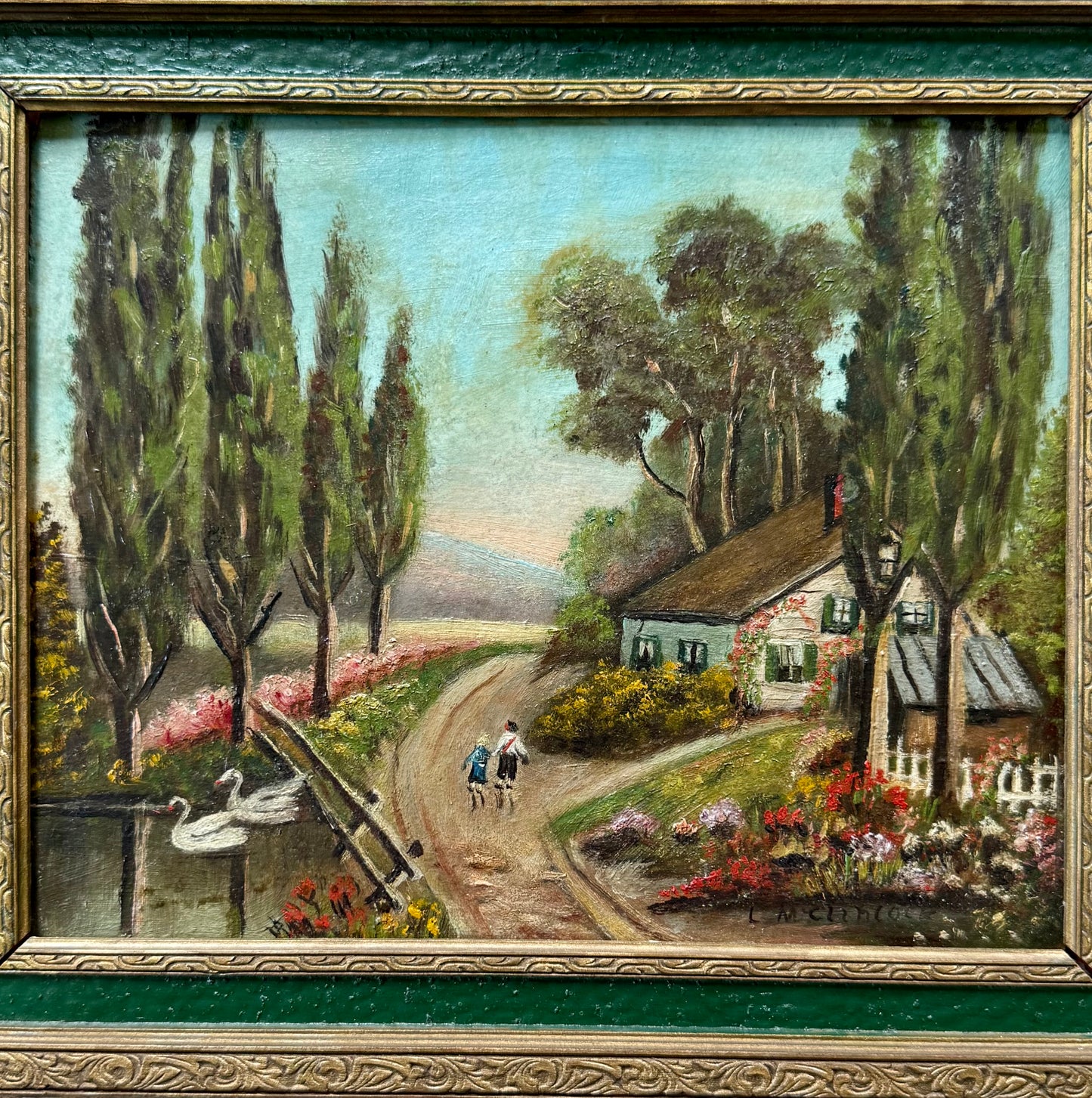 Lincoln Country Scene – 1930s Oil on Board