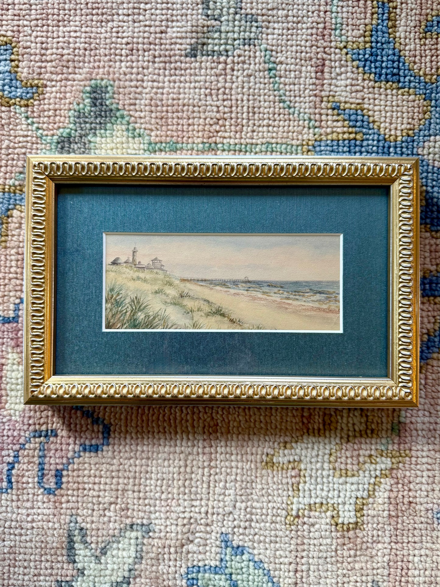Costal Path - Framed Watercolor Seascape