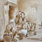 Antique European Tavern Painting on Tile – Signed Mathilde Brunol, 1894