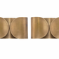 Pair of postmodern brass wall sconces with curved Foglio-style silhouette, Italian-inspired design 