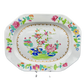 Large antique Spode Stone China platter with famille rose chinoiserie scene and floral border, circa 1820.