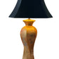 Vintage Morris Greenspan Table Lamp – Gold Porcelain, 30” Tall