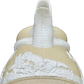 Close-up of dragon spout on 19th-century Stephen Green hunting jug with visible hairline crack