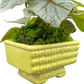 Side angle showing glaze crazing and chip in the glaze on base of vintage Fredericksburg planter
