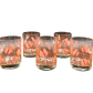 Set of five vintage butterfly glasses by Georges Briard in pink and orange midcentury pattern