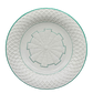 Top view of 19th-century Minton tazza with radial turret motif and basketweave border